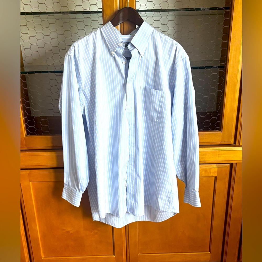 Men's Kirkland Blue Striped Button Up Shirt